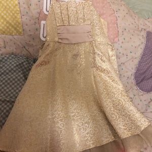 Gold with beige tulle dress